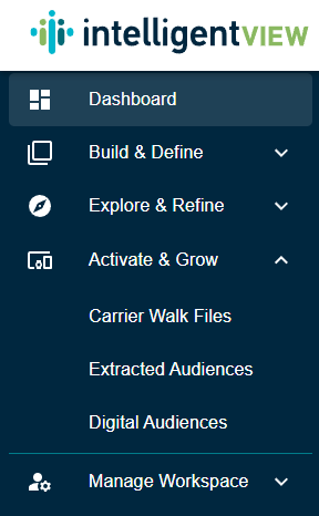 intelligentVIEW Activate and Grow navigation